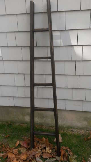 Handmade Black Orchard Alder Wood Ladder 5ft Rustic 60 