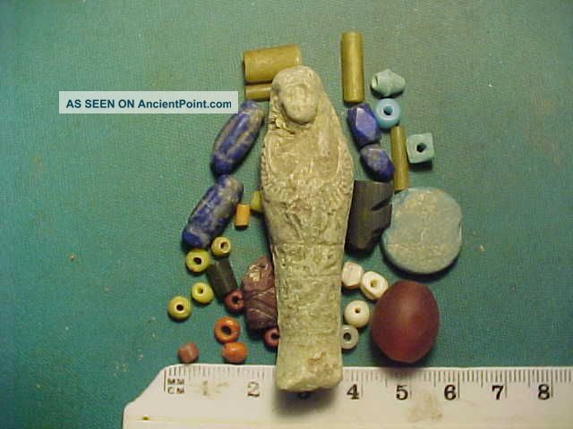 30,  Ancient Beads Circa 1000 Bc - 700 Ad,  Egyptian Faience Shabti Amulet Roman photo