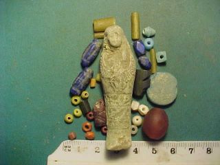 30,  Ancient Beads Circa 1000 Bc - 700 Ad,  Egyptian Faience Shabti Amulet photo