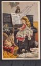 Mason & Hamlin Piano Organ Music Cat Dog Doll Victorian Advertising Trade Card Keyboard photo 1