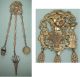 Ornate Antique Sewing Chatelaine W/ Scissors,  Thimble & Pincushion Circa 1890 Other Antique Sewing photo 1