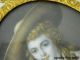 Antique 19th Century Hand Painted Gilt Metal Frame Portrait Of Woman Other Antique Decorative Arts photo 8