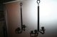 2 Wrought Iron Hanging Candle Holders With 3 Candles In Each Metalware photo 2