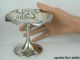 International Repousse Sterling Silver Compote Floral Nut Candy Dish 4 5/8 