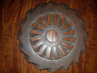 Antique Vintage Cast Iron International Harvester 3547a Planter Plate Gear Art photo