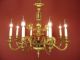 8 Light Fine Empire French Chandelier Brass Vintage Old Antique Lamp Bronze Chandeliers, Fixtures, Sconces photo 10