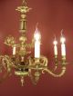 8 Light Fine Empire French Chandelier Brass Vintage Old Antique Lamp Bronze Chandeliers, Fixtures, Sconces photo 4