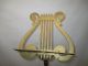 Vintage Ornate Brass Harp Lyre Music Stand Adjustable Height Metalware photo 2
