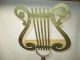 Vintage Ornate Brass Harp Lyre Music Stand Adjustable Height Metalware photo 4