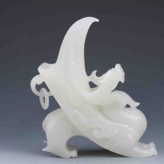 Hand Carved Natural White Jade Cup Z971 photo