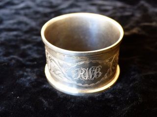 Pretty Silver Napkin Ring - Chester 1913 - Mono Rwb photo