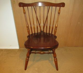 Single Vintage Ethan Allen Baumritter Windsor Side Dining Chair Antique Pine photo