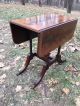 Outstanding Flame Mahogany Banded Small Size Drop Leaf Table 1930s 1900-1950 photo 1