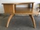 2 - Vintage Heywood Wakefield Danish Modern Two Tier Solid Wood Corner End Tables Post-1950 photo 1