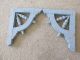 Awesome 2 Old Architectural Corbels Or Brackets Chippy Blue Paint Patina Corbels photo 4