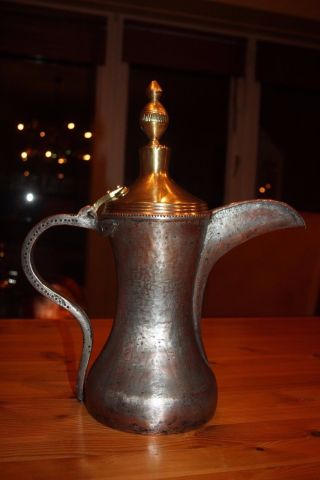 37 Cm Very Antique Muscat Dallah Coffee Pot Middle East Bedouin photo
