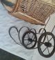 Antique Iron Bunny Rabbit Head Wicker Babydoll Stroller Buggy - Baby Carriages & Buggies photo 5