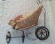 Antique Iron Bunny Rabbit Head Wicker Babydoll Stroller Buggy - Baby Carriages & Buggies photo 7