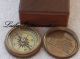 Antique Compass Vintage Compass Brass Compass Engraved Compass W/wood Case Gift Compasses photo 2