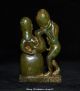 Antique China Old Jade Pure Hand - Carved People Woman Man Make Love Shunga Statue Other Antique Chinese Statues photo 5