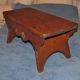 Antique Wooden Folk Art Decorated Footstool Or Bench 1900-1950 photo 1