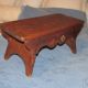 Antique Wooden Folk Art Decorated Footstool Or Bench 1900-1950 photo 2