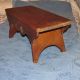 Antique Wooden Folk Art Decorated Footstool Or Bench 1900-1950 photo 4