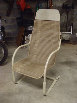 Vintage Lloyd Loom Flanders Wicker Outdoor Patio Bouncy Chair photo