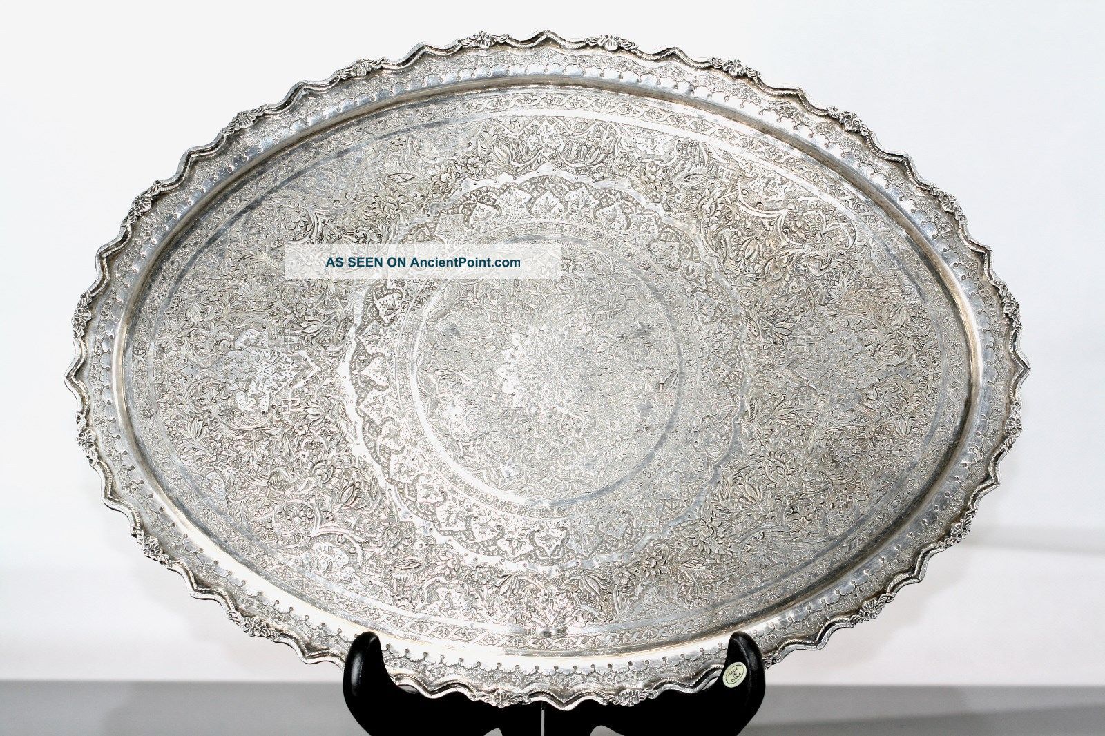 Old Persian Silver Plate.  Decor Punch Middle East photo