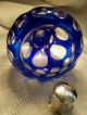 Antique Crystal Cobalt To Clear Perfume Bottle W/ Silver Monogram Top - Perfume Bottles photo 9
