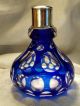 Antique Crystal Cobalt To Clear Perfume Bottle W/ Silver Monogram Top - Perfume Bottles photo 10
