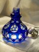 Antique Crystal Cobalt To Clear Perfume Bottle W/ Silver Monogram Top - Perfume Bottles photo 6
