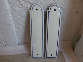 French Antique 2 Of Porcelain Enamel Door Push Plates Finger Classic Style photo