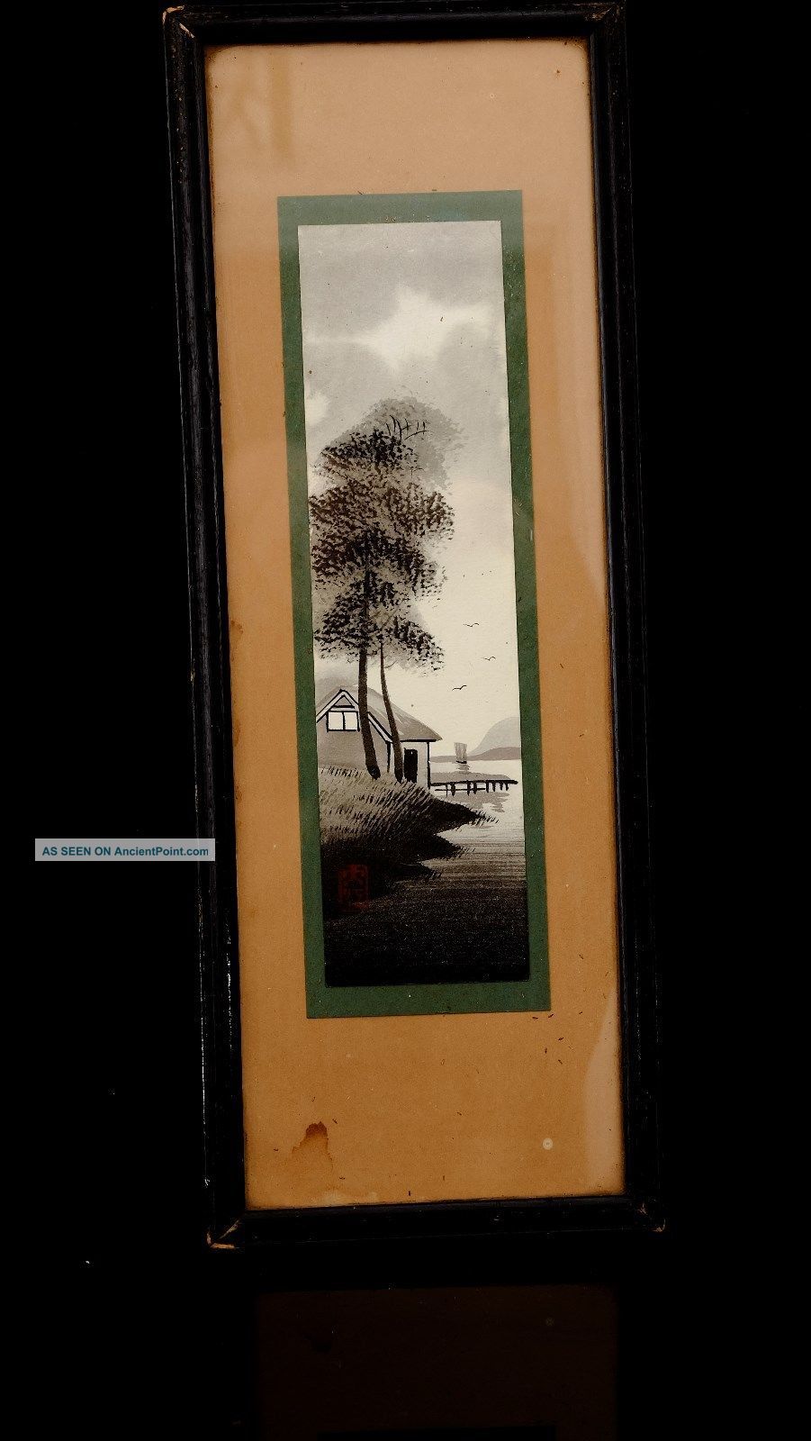 Small Framed Japanese Landscape Painting (jw3) Paintings & Scrolls photo