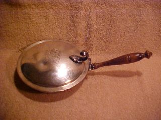 Fina Silver Plate On Copper Bed Warmer With Crest photo