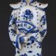 Chinese Blue And White Handwork Emperor Holding A Fan Statues Other Antique Chinese Statues photo 2