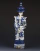 Chinese Blue And White Handwork Emperor Holding A Fan Statues Other Antique Chinese Statues photo 5