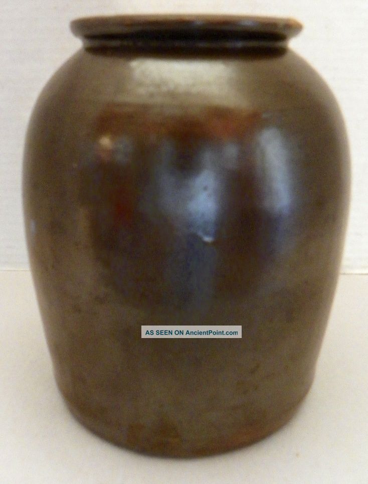 Vintage Brown Crock,  1 Gallon Size,  Rounded Shoulders, Crocks photo