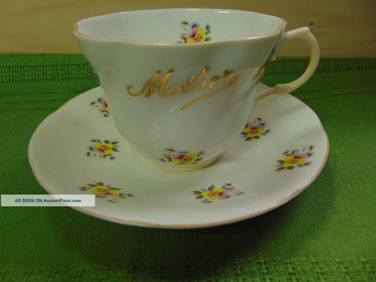 Royal Dover England Mother Teacup Saucer Floral Snapdragons Cups & Saucers photo