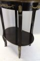 French Provincial Marquetry Inlaid Mahogany Side Table Brass Gallery 1900-1950 photo 10