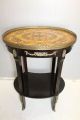 French Provincial Marquetry Inlaid Mahogany Side Table Brass Gallery 1900-1950 photo 1