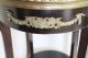 French Provincial Marquetry Inlaid Mahogany Side Table Brass Gallery 1900-1950 photo 6