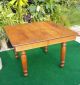 Antique Oak Farmhouse Table With Carved Legs,  42 