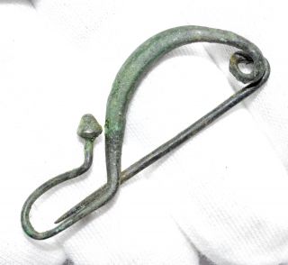 Celtic Bronze La Tene Brooch / Fibula - Rare Ancient Historical Artifact - A868 photo