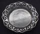Antique Silver Plate Butter Dish Pierced Round Glass Insert Mother Of Pearl Dishes & Coasters photo 3