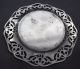 Antique Silver Plate Butter Dish Pierced Round Glass Insert Mother Of Pearl Dishes & Coasters photo 4