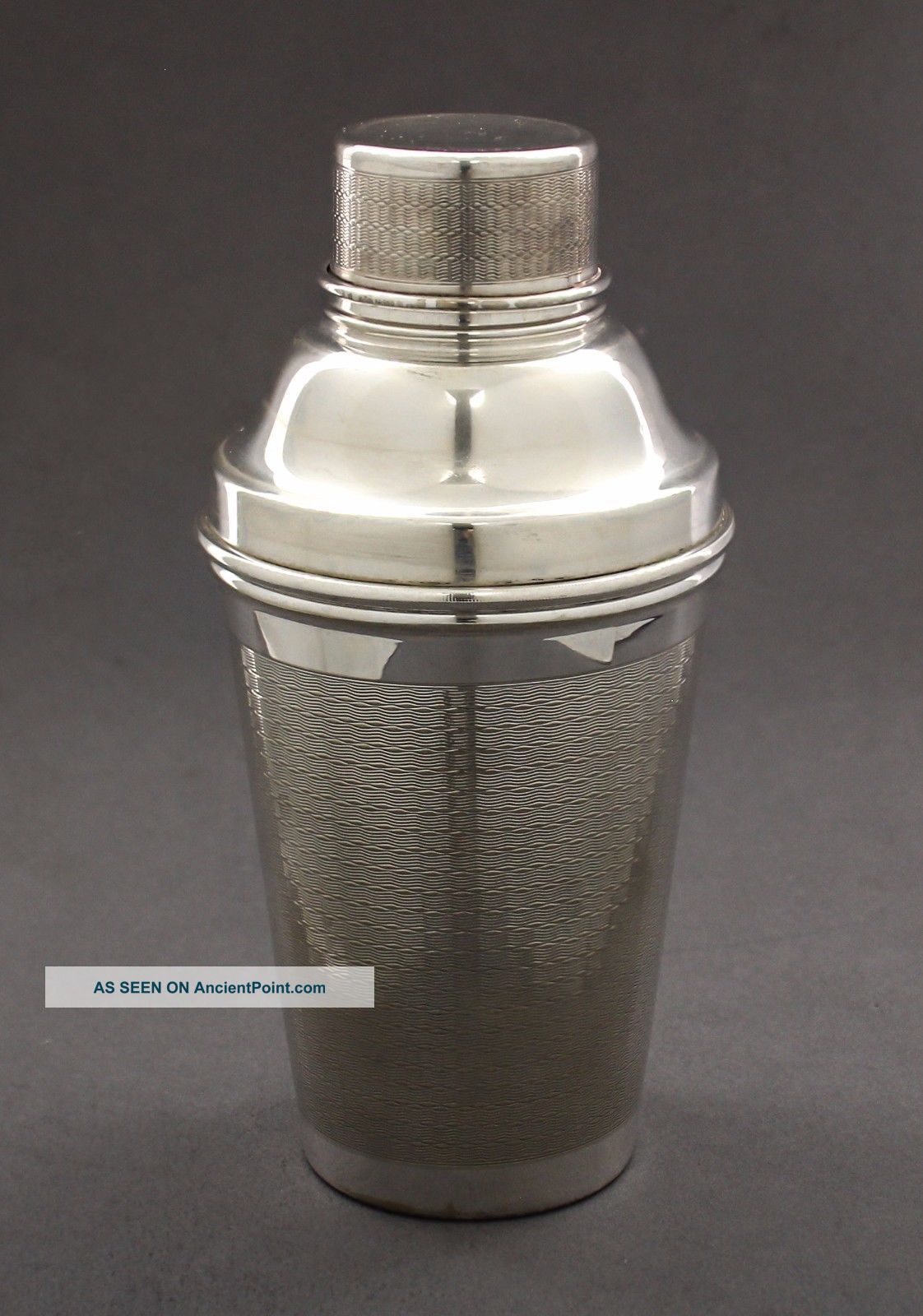 Art Deco Silver Plate Engine - Turned Epns Cocktail Shaker England Retro Shabby Other Antique Silverplate photo