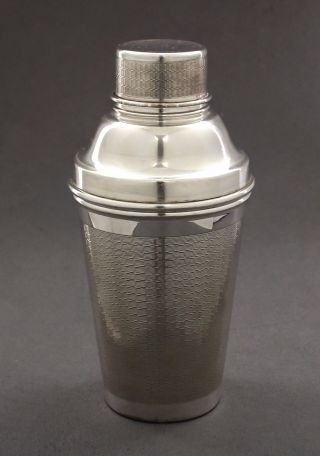 Art Deco Silver Plate Engine - Turned Epns Cocktail Shaker England Retro Shabby photo