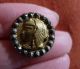 Antique Metal Button W Ancient Egyptian Pharaoh Buttons photo 2