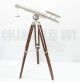 Brass Telescope Marine Wooden Tripod Spyglass Home Decor Instrument Telescopes photo 2